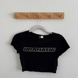 Black Cropped Baby Tee “Dramatic”